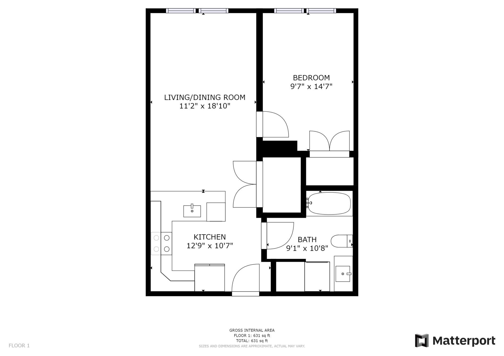 1 Bedroom Units – 55 Monk